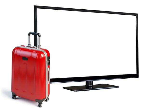 TV and suitcase storage
